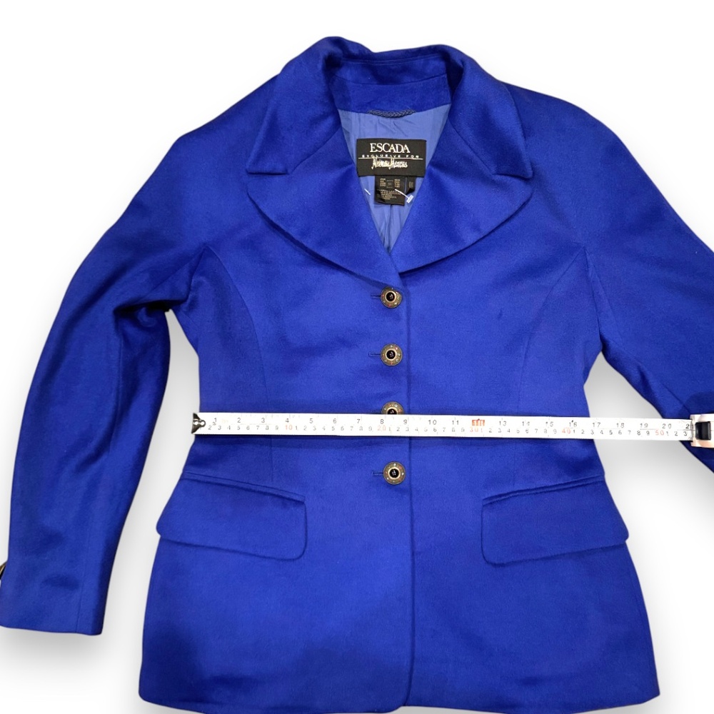 ESCADA Royal blue wool angora cashgora blazer jeweled buttons size 38 / US 8 - Picture 14 of 15